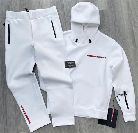 cheap prada tracksuit|Prada white tracksuit.